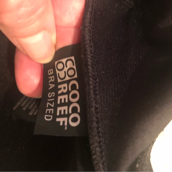 Coco Reef Tie Front Black Tankini Top 32/34C - Picture 6 of 7